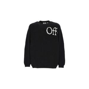 오프화이트 로고 인타르시아 스웨터 44MHE20QS26K001 001 TP972596505