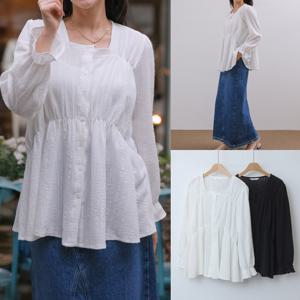 나야홍 / 위쉬몰 LY 스퀘어잔셔링블라우스(X091H601) 빅사이즈