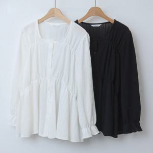 나야홍 / 빅사이즈블라우스 X091L601 엠보싱스퀘어블라우스 LY