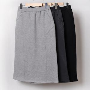 나야홍 / 빅사이즈스커트 B790L601 코튼기모밴딩절개치마 MN