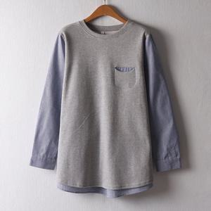 나야홍 / 아이우먼 미니포켓셔츠긴팔티 MND017M601 빅사이즈