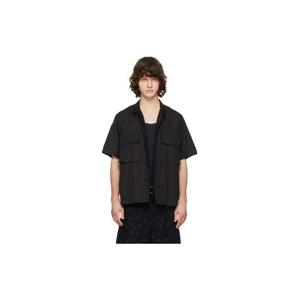 25 FW 사카이 남성 블랙 포플린 셔츠 261445M192001