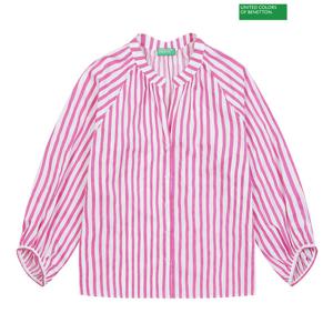 베네통 스트라이프 블라우스 4S_5KCJDQ07X