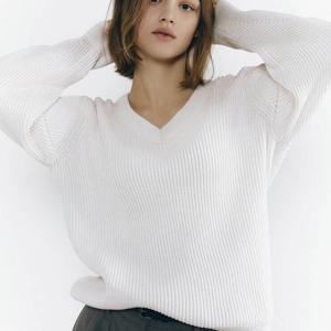 [지오다노] 여자 봄 가을 겨울 브이넥 니트 스웨터 550135