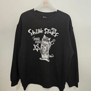 [소이]레트로 캣 맨투맨티 25f0452bk 여아/주니어용 가을상품