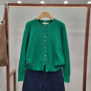 [무자크]칼라단추잔꽈배기니트가디건MQ2WKC10_GN