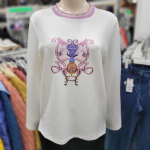 크로커다일레이디 DP01 프릴넥라운드티셔츠 CLESTS106