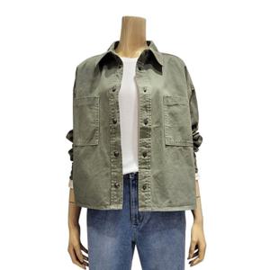 [반에이크]로고 자수 장식 컬러 데님 셔츠 (VB63DBM202A)