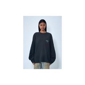 25 FW 아크네 여성 긴소매 면 저지 티셔츠 acn0363017blk F