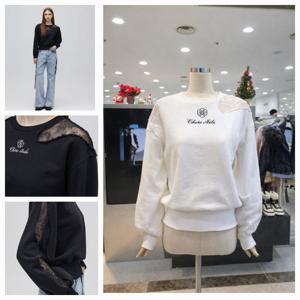 [에고이스트]레이스 배색 스웻셔츠 ES1JT100_DG