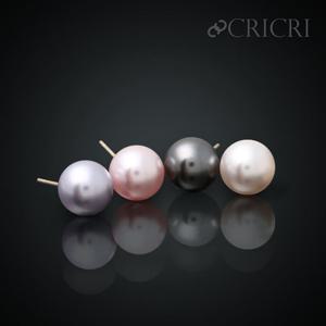[CRICRI] 14K 진주 금 귀걸이 8mm 스와로브스키 크리스탈 제작