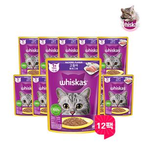 위스카스 고양이파우치 고등어 80G 12개