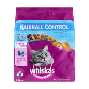 위스카스 포캣 3kg 헤어볼 닭고기와 참치 고양이사료