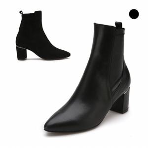 [미소페] 여성 굽장식 스판 앵클부츠 011946003 6cm