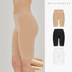 허그미 여성 기모 심리스드로즈팬티 2종 세트, 사각팬티