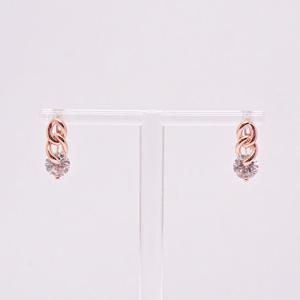 오팔하우스 14k 꽈배기 체인 큐빅 원터치 귀걸이 OPKYE7576