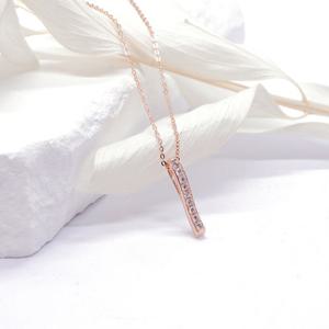 오팔하우스 14k 웨이브 스틱바 큐빅 목걸이 OPPKN886