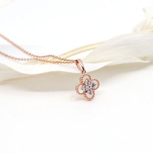 오팔하우스 14k 클로버 큐빅 목걸이 OPPKN901