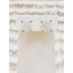 볼라레 세이브존01 볼드한 화이트 미러볼 네발 귀걸이 spe957