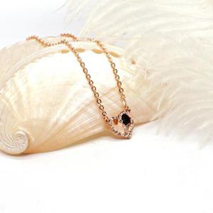 14k 오목한 컷팅판 하트 목걸이 OPDLN7756