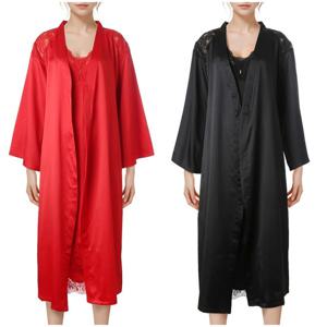 [바바라(언더웨어)]광택감이 튀어난 샤틴소재&리버레이스 로브가운 AGW4805R