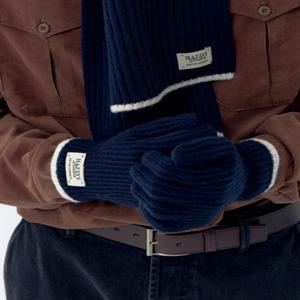 [헤지스] 네이비 라인배색 울캐시미어혼방 장갑 HJGV4F704N3