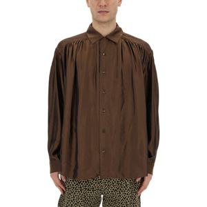 아이(A E) 오버사이즈 버튼업 플리츠 셔츠 NS943 CBROWN