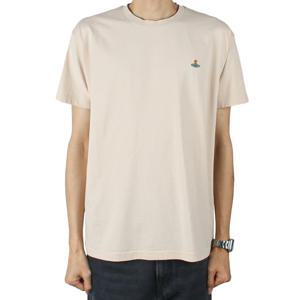 비비안웨스트우드 남성 ORB 로고 반팔티 베이지 3G010013 J001M C403