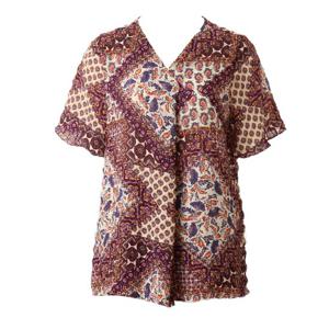 와코루 여성 가벼운 수입 폴리 요루나염 이지웨어 상의 WPA877WS