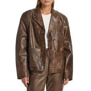 리메인 비르게 크리스텐센 가죽 자켓 REMW3FRJK010BR BROWN SUGA