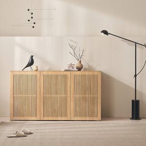 바이브 내추럴 높은 거실장 TV다이 원목 도어 티비장 수납장 1500 (기본형)