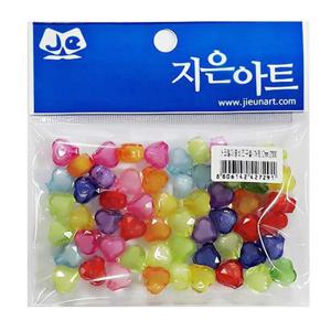 컬러 비즈 하트 12mm 2봉 비즈공예 재료 팔찌만들기