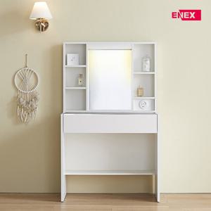 꼬모 LED조명거울 유리상판 화장대 (넓이80cm)