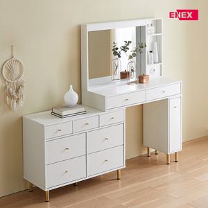 골드라벨 3단7칸서랍 LED조명거울 확장형 화장대 (넓이110~170cm