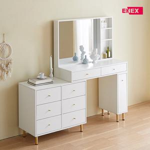 골드라벨 3단6칸서랍 수납거울 확장형 화장대 (넓이100~160cm)