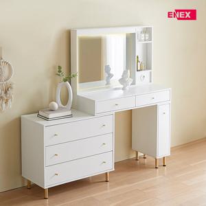 골드라벨 3단서랍 LED조명거울 확장형 화장대 (넓이100~160cm)