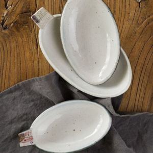 이천도자기 집으로 화이트 타원접시 대 23cm 그릇 도자기접시 앞접시 작은접시 도자기그릇 큰접시 메인접시