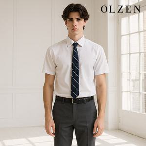 [올젠] 모션 베이직 화이트 반팔 드레스 셔츠 (ZOD2WD1356_B)