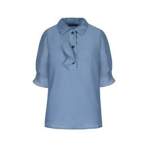 [샤트렌]프릴 넥 셔츠형 블라우스_HCCMBL107