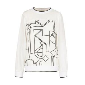 [올리비아하슬러]기하학 패턴 라인 배색 티셔츠_OHCSBL103