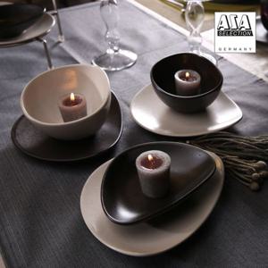 (독일 아사셀렉션) 쿠바 스톤+크림 2인 디너 홈세트 A 14P 식기 식기세트 그릇세트 결혼선물 신혼그릇 집들