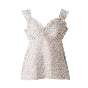 와코루 여성 면 지지미 데이웨어 민소매 상의 잠옷 WDW3801R