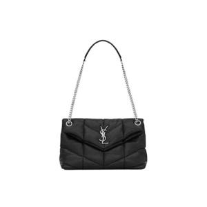 생로랑 퍼퍼 스몰 체인 백 퀼티드 램스킨 블랙 577476-1EL00-1000