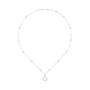 구찌 인터로킹 G 펜던트 플라워 모티프 체인 네클리스 실버 479221-J8400-8106