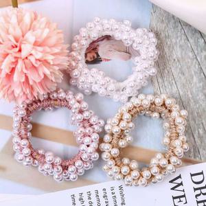 진주비드펄 고탄성 헤어밴드 고무줄 머리끈