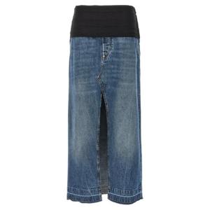 Stella McCartney 프론트 슬릿 프레이드 엣지 데님 맥시 스커트 6D02693SPH68 4149 TP944068161