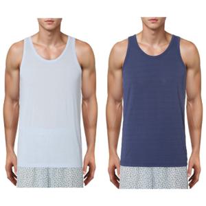 비비안  냉감 기능성 아스킨 폴리 체크 남성런닝 2종택1-BS(RU1716)