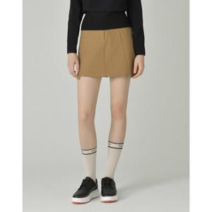 헤지스 골프 여성 25FW 카멜 여성 뒷플리츠 스커트 HWSK5C612CM