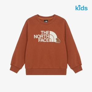 노스페이스 키즈 NM5MR55T 오렌지 애니메이트 스웨트 셔츠 맨투맨