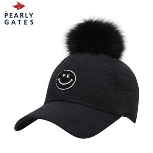 [파리게이츠] 파리게이츠 여성 부클 스마일 폼폼이 퀼팅 볼캡 521E4CP004_BK